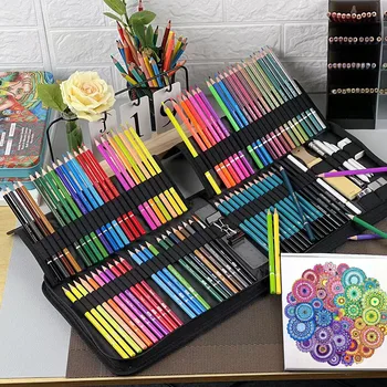 102 Шт., Профессиональный набор карандашей для рисования, Набор инструментов для рисования, Цветные карандаши для студентов, принадлежности для рисования