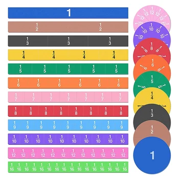 134 шт. Магнитные плитки с дробями и круги с дробями -Математические манипуляции для дошкольного образования, образовательный комплект для начальной школы
