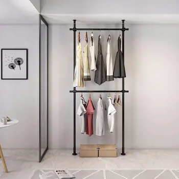 2-х Ярусный Дизайнерский Стержень Для Одежды, Регулируемый Коммерческий Органайзер для Шкафа для одежды