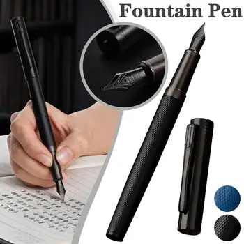 2023 Новая черная металлическая авторучка с иридиевым наконечником 0,38 мм, офисные школьные подарки, нескользящие дизайнерские ручки, канцелярские принадлежности для студентов