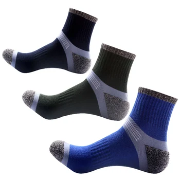 3 Пары Хлопчатобумажных мужских носков, компрессионные дышащие носки для мальчиков контрастного цвета, стандартные эластичные прозрачные рабочие носки хорошего качества Meias