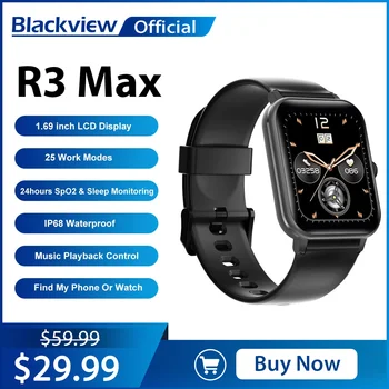BLACKVIEW 2022 Новые Смарт-часы R3 Max Мужские Спортивные Фитнес-Часы IP68 Водонепроницаемый Монитор сердечного Ритма Для Android IOS Smartwatch Женские