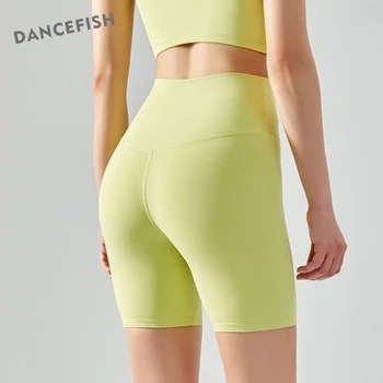 DANCEFISH/Женские обтягивающие брюки с высокой талией, подтягивающие ягодицы, для велоспорта, ощущение прохлады, удобная спортивная одежда, шорты для фитнеса и йоги на открытом воздухе