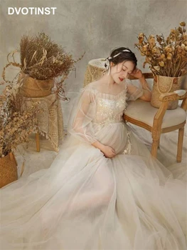 Dvotinst Реквизит для фотосессии Платья для беременных для фотосессий Беременность Сетчатое перспективное Корейское платье Студийный реквизит для фотосессии