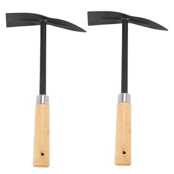 Hot YO-2X Ручной садовый инструмент с деревянной ручкой, мотыга для копания, черный
