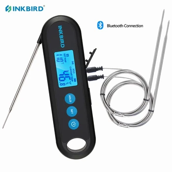 INKBIRD IHT-2PB Bluetooth-совместимый Пищевой Термометр С 2/3 датчиками температуры, ЖК-дисплей с подсветкой, Таймер, Калибровка будильника, 2 секунды считывания