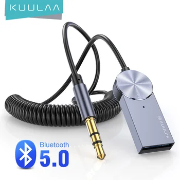KUULAA Aux Bluetooth Адаптер Кабель-ключ для автомобиля 3,5 мм Разъем Aux Bluetooth 5,0 Приемник Динамик Аудио Музыка Беспроводной передатчик
