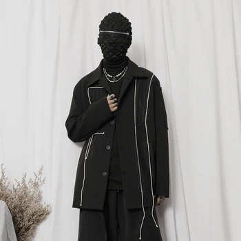 Ndnbf 2023 Новая Мужская одежда Повседневное весеннее пальто Индивидуальность Сращивание Драпировки Куртка Тенденция дизайна