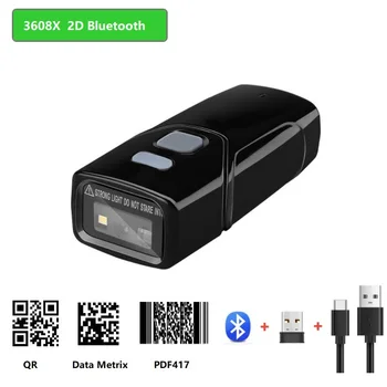 Techlogic Mini Bluetooth Беспроводной 3608X 1D 2D Сканер штрих-кодов Карманный Считыватель QR-штрих-кодов PDF417 Data Metrix 3608H 1D Сканер