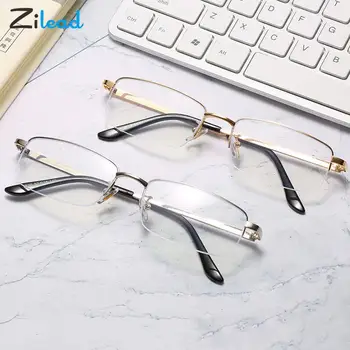Zilead Очки для близорукости с синим светом, Мужские и женские Деловые полукадровые Компьютерные Оптические очки для близорукости, Близорукие очки