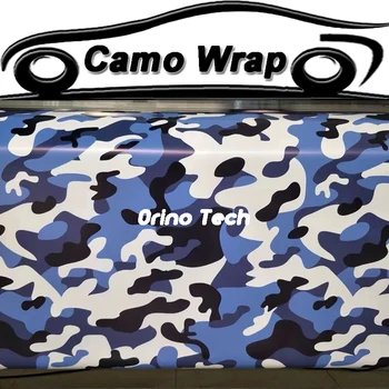 Виниловая пленка ORINO Snow Camouflage, Черная Синяя Наклейка для автомобиля, Камуфляжная пленка для укладки автомобилей, фольга для обшивки лодок, грузовиков, транспортных средств