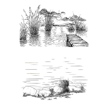 Водные растения на берегу озера Дабоксибо, Прозрачные штампы, форма для изготовления открыток для скрапбукинга, украшения, поделки 2021, НОВОЕ поступление