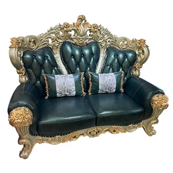 Высококачественная резьба по дереву во французском стиле, Высококачественная краска и позолота, роскошный Классический диван для гостиной