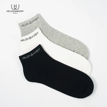 Дизайнерские мужские носки HELLEN & WOODY из 100% хлопка, новые стили, 1 пара, летние осенние модные спортивные носки, подарки для мужчин