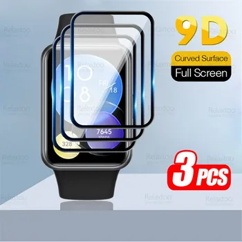 Для Huawei Watch Fit 2 Glass 3ШТ Полностью Изогнутое Мягкое Закаленное Стекло Hauwei WatchFit2 Fit2 Smartwatch Защитная Пленка для Экрана