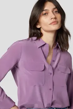 Драпированная блузка из песочного шелка Тутового цвета, Классическая однотонная шелковая рубашка с длинными рукавами и двумя карманами на выбор, 35 цветов