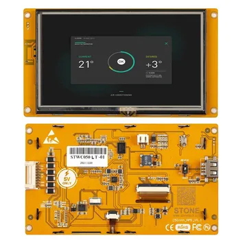 ЖК-дисплей Stone 5 Smart HMI, полностью совместимый с интерфейсом RS232/TTL UART и USB-портом + интеллектуальная система для промышленного использования