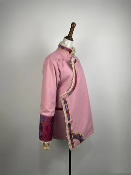 Зимнее тибетское пальто для женщин, китайская традиционная одежда, топы, женская куртка, Тибетская одежда в восточном стиле