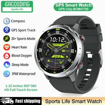 Компас Военные смарт-часы Мониторинг здоровья Мужские часы с аккумулятором 300 мАч Спортивные уличные водонепроницаемые умные часы GPS Часы для мужчин