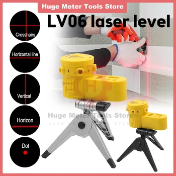 Лазерный уровень LV06, 2 линии, 3D уровень, самовыравнивающийся 360 Горизонтальный и вертикальный крест, Супер мощный зеленый лазерный уровень со штативом