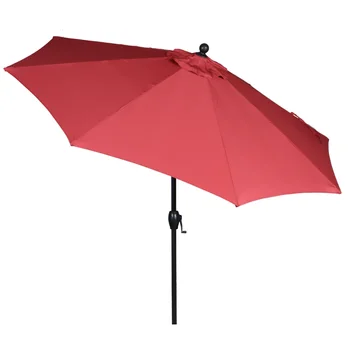 Лучшие дома и сады 9 ' Премиум-класса, зонт для патио, Красный пляжный зонт, мебель для патио