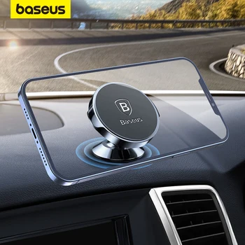 Магнитный автомобильный держатель Baseus для телефона в автомобиле для iPhone, Металлический держатель для телефона с полным вращением, наклейка-подставка, Универсальный автомобильный держатель
