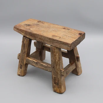 Маленький деревянный табурет, старый, из массива дерева, китайский антиквариат