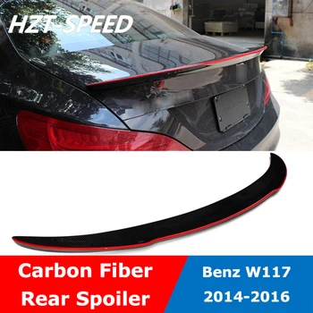 Материал из углеродного волокна в Стиле FD, красный край Заднего спойлера, губа багажника для BENZ CLA Class W117 2014-2018