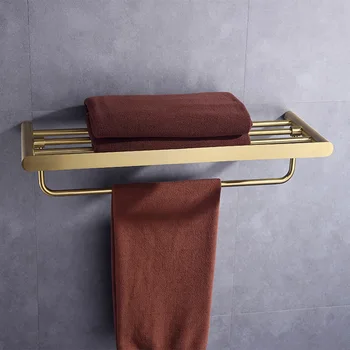 Матовый золотой Роскошный Полотенцесушитель для ванной Комнаты, вешалка для полотенец, хорошее качество, аксессуары для ванной комнаты, нержавеющая сталь SUS304