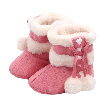 Милые зимние ботинки из искусственного меха с бантиком для маленьких девочек - теплая и стильная зимняя обувь для малышей