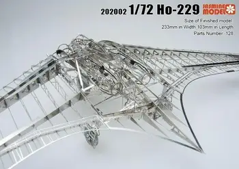 Модель Jasmine 202002 в масштабе 1/72, Немецкий комплект моделей скелетов самолетов Ho-229