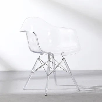 Модный стул в скандинавском Стиле, Обеденный стол и стул, Простой пластиковый стул для Креативного отдыха, Компьютерный Кофейный стул, Прозрачный