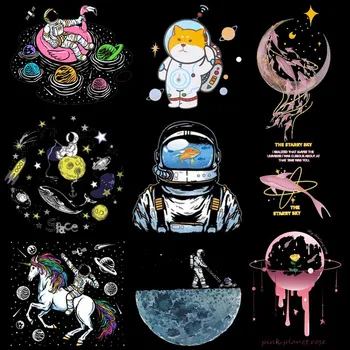 Нашивка Космического астронавта, накладки на одежду, Лунные нашивки, Теплопередача Космического корабля, Мультяшные нашивки на одежде, аппликация