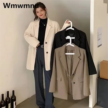 Негабаритный для 95 кг повседневный блейзер, пальто, Корейский классический костюм со свободной подкладкой, Куртки, весна-осень, официальная рабочая одежда, офисная базовая верхняя одежда