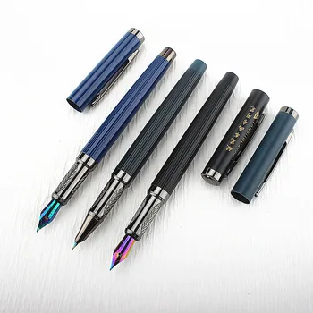 Новая авторучка LANBITOU Extra Fine 0,5 мм, классический дизайн с конвертером, металлические ручки для письма из нержавеющей стали