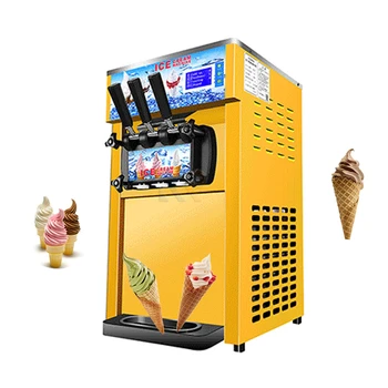 Новое Поступление, Мини-автомат по продаже мороженого с мягкой подачей, 3 Вкуса, Настольный аппарат для приготовления рулетов для мороженого мощностью 1200 Вт