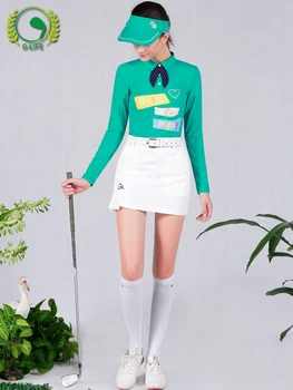 Осенне-зимняя новая женская одежда для гольфа, дышащая одежда с длинными рукавами, Белая тонкая короткая юбка, брючный костюм