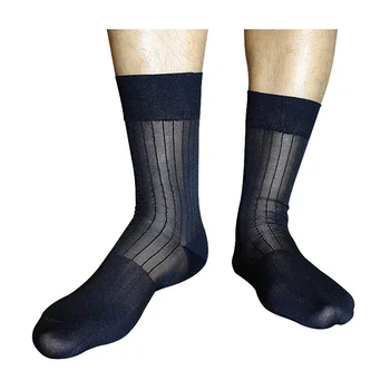 Официальные мужские носки TNT, Сексуальные Прозрачные черные Высококачественные Нейлоновые Шелковые мужские носки для костюмов с Чашевидным носком, Мужские Тонкие носки