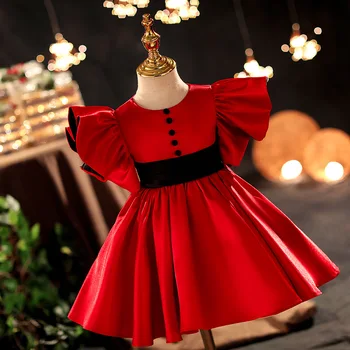 Праздничное платье для маленьких девочек, Красные Пасхальные платья Для девочек, Детское платье-пачка от 3 лет, Одежда для первого дня рождения, детский костюм для причастия