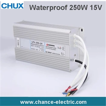 Светодиодный драйвер CHUX с переключением режима питания водонепроницаемого типа SMPS 250w 15v 16.6A (LPV-250W-15V)
