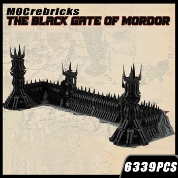 Сцена фильма Архитектура пустыни UCS Черные ворота Мордора Большой строительный блок MOC, модель сборки высокой сложности, Кирпичные игрушки