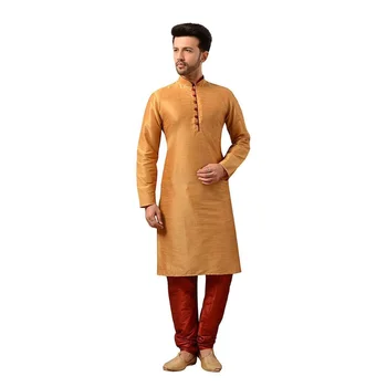 Традиционная мужская одежда, шелковая пижама Kurta, комплект Kurta, этническое индийское платье
