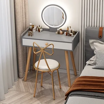 Туалетный столик Женская спальня Современный простой Маленький столик для макияжа Косметическое зеркало Мини Простой комод