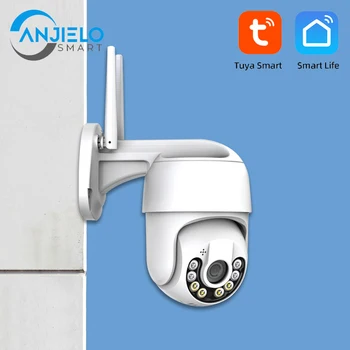 Умная WIFI 3-мегапиксельная PTZ IP-камера Наружного видеонаблюдения, полноцветное приложение ночного видения Tuya, дистанционное управление, Защита дома