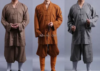 унисекс из хлопка и льна высшего качества, униформа буддийских шаолиньских монахов, костюмы для медитации дзен-лай, одежда Будды, весна и осень