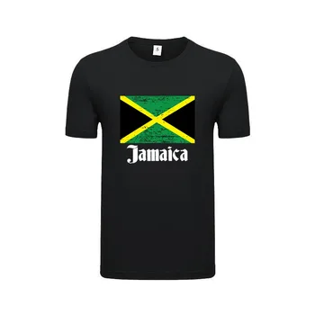 Футболка Унисекс с потрепанным флагом Ямайки, дизайн Jamaica Pride, настраиваемые дышащие футболки из чистого хлопка