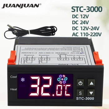 Цифровой Регулятор температуры Термостат Терморегулятор инкубатор Реле LED 10A Отопление Охлаждение STC-3000 С датчиком
