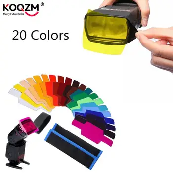 20 цветов в упаковке, Цветные гели для вспышки Speedlite, карточки с фильтрами для фотоаппаратов Canon, Nikon, Фотографические Гели С фильтром, Вспышка Speedlight