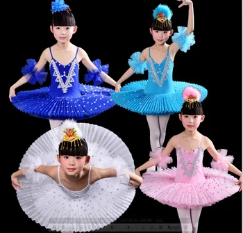 2017 Гимнастическое Трико Для девочек, Балетное платье Для Танцев, Белый Костюм Лебединого озера, Платье Балерины, Детское Балетное платье, Детская Балетная пачка
