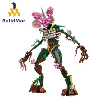 BuildMoc Demo Demodog Demogorchid Монстр Набор Строительных Блоков для Незнакомых Вещей Demogorgon Brickheadz Одиннадцать Кирпичей Игрушки Подарок